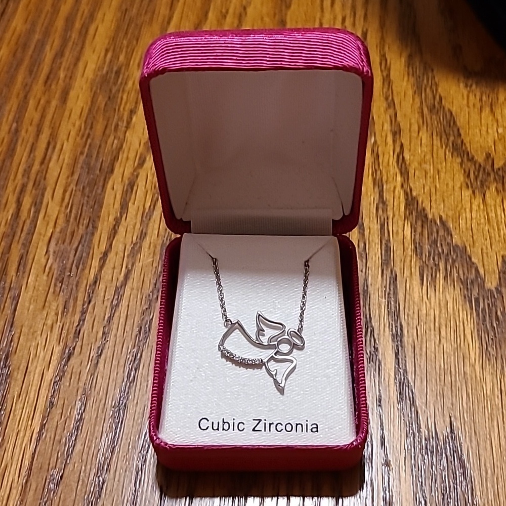 Cubic Zirconia Angel Necklace - Picture 8 of 9